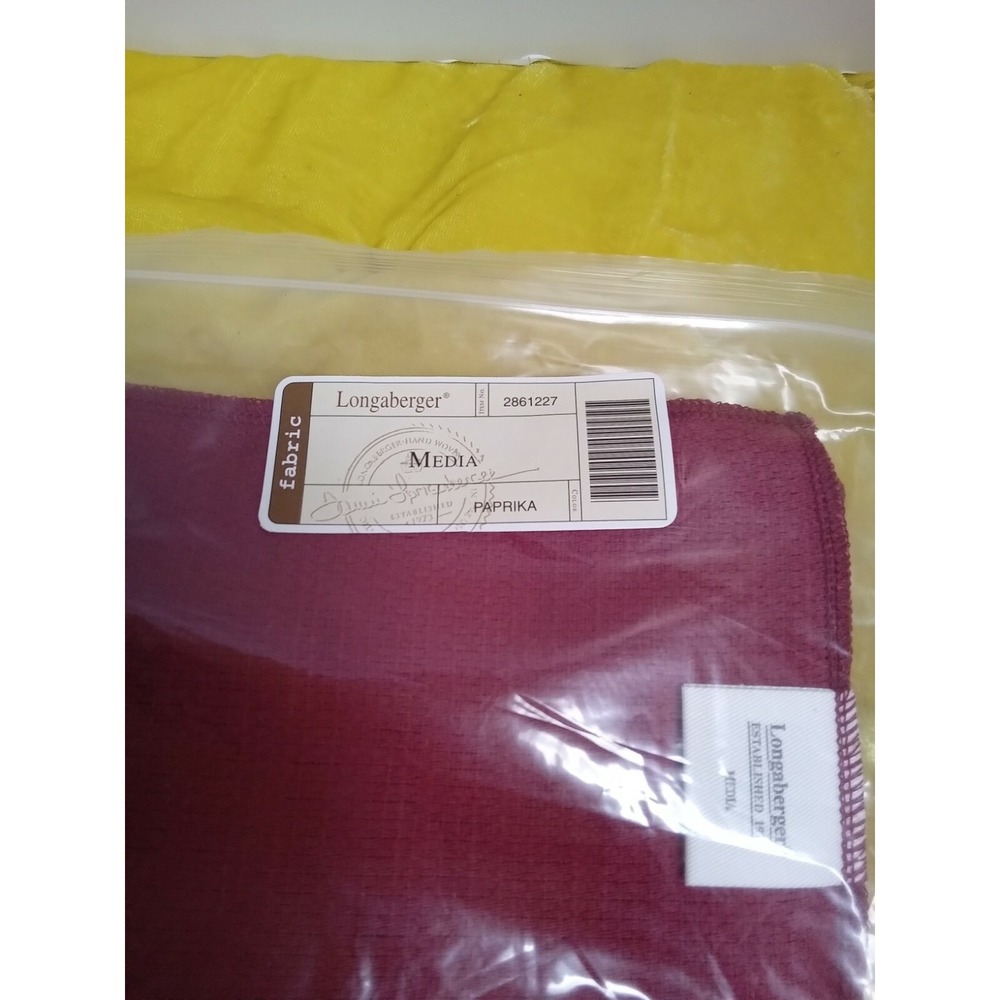 Longaberger Media Basket Fabric Liner Paprika Red 2861227 New